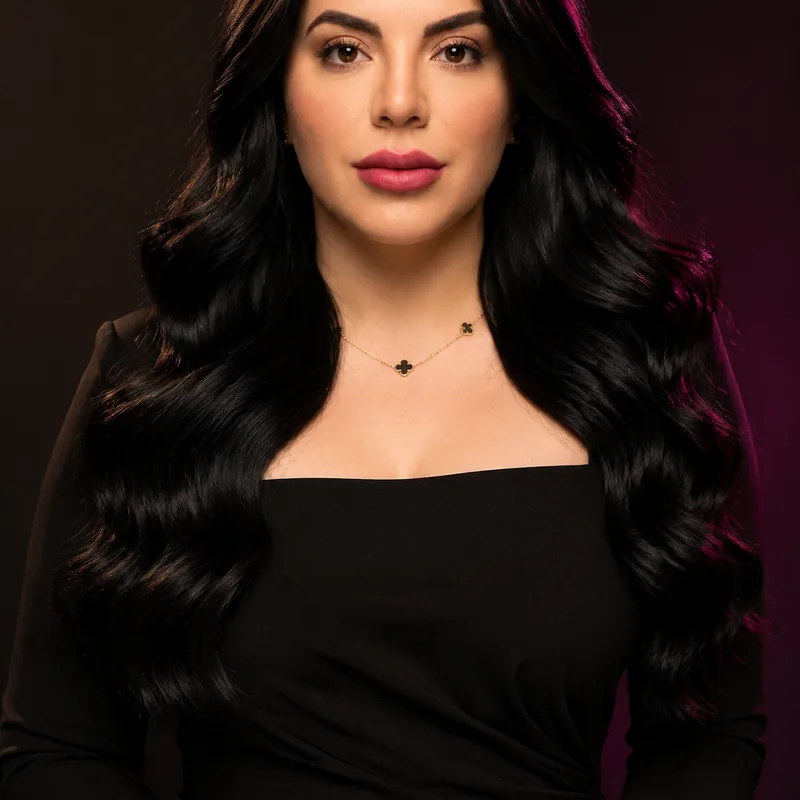 Glossy, freshly coloured hair after a keratin treatment at the Fort Myers atelier